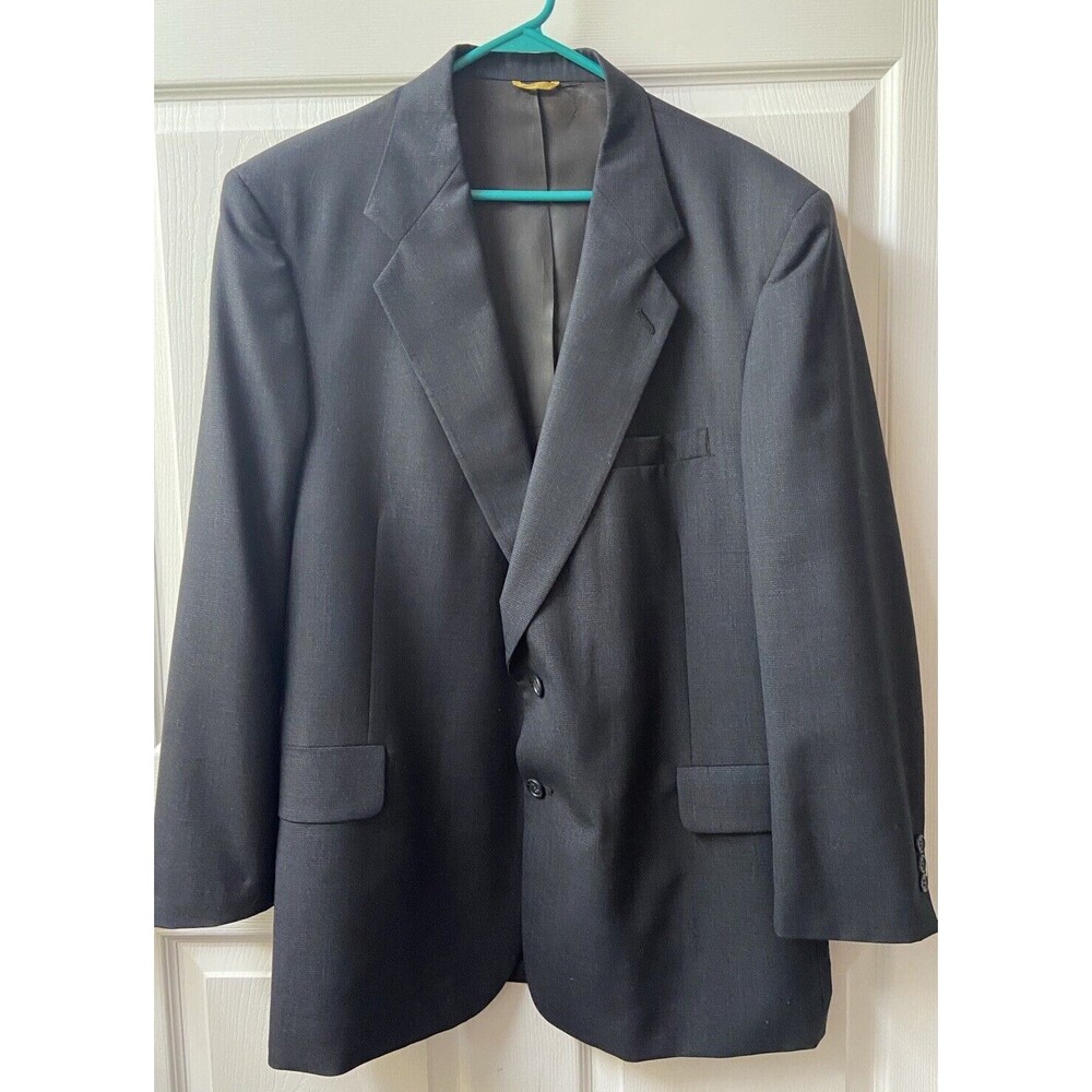 Sterling & Hunt Mens Single Breasted Wool  Suit Jacket Blazer Dark Blue Size 46